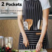 Delantal de cocina con babero ajustable, delantal de chef suave con bolsillos dobles para hombres y mujeres - details 4
