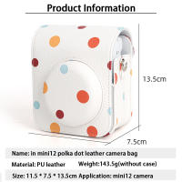Funda De Cuero PU Y Silicona Suave Para Polaroid Instax Mini12 Cámara Portátil Bolsa Protectora Para Fujifilm Estilo Bolso - details 3