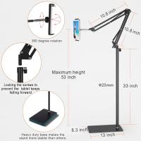 Soporte de Suelo y Cama para Tablet y Móvil con Brazo Articulado y Base Pesada – Altura y Ángulo Ajustables 360° – Compatible con iPad, Galaxy Tab, Kindle y Smartphones – Ideal para Ver Pelis, Cocinar o Trabajar sin Usar las Manos – Color Negro - details 3