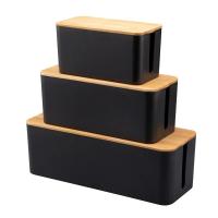 Caja De Almacenamiento Para Cable De Madera Organizador De Línea Eléctrica Anti-Polvo Casillero Para Enchufe Y Red Bin De Almacenamiento De Cable - details 1