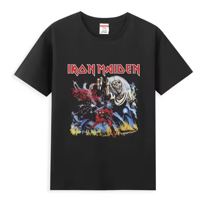 Camiseta De Hombre 2025 Hierro Estilo Casual Con Diseño De Cabeza De Powerslave Oversize Deportiva Camiseta Gráfica De Algodón Cómoda Para Callewear - 1