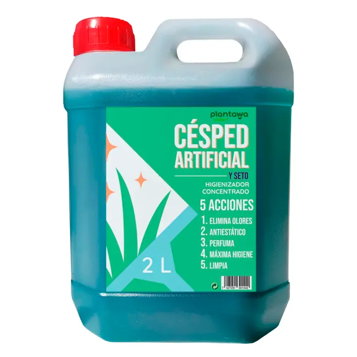 Plantawa Higienizador Concentrado 2L para Césped Artificial y Setos Multiacción | Elimina olores, Limpia, Perfuma e Higieniza | Limpiador Enzimático para un Jardín Bonito y Saludable - 1