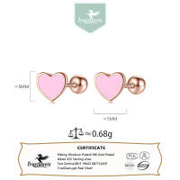 925 Plata esterlina Niños Gift de Cumpleanos Pequeños pendientes en forma de corazón - details 0