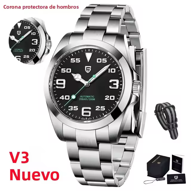 Reloj Mecánico Automático PAGANI DESIGN V3 40MM NH35 Para Hombres Cristal De Zafiro Acero Inoxidable Deportivo Con Revestimiento AR - 1