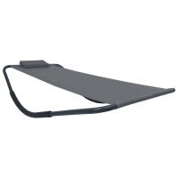vidaXL Tumbona de acero 200x90 cm en color Gris/Crema/Marrón - details 0
