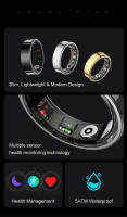 Anillo Inteligente R09 Para Hombres Y Mujeres Con Monitor De Salud Carga En Estuche Control De Cámara Impermeable 5ATM Medidor De Temperatura De Piel - details 6