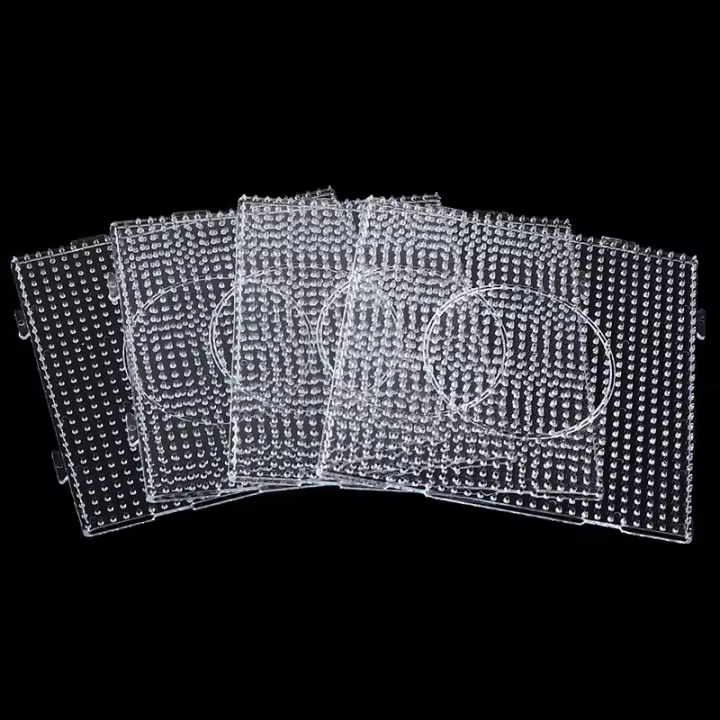Plantillas De Hama Para Plegar 4pcs De 15cm Plantillas De Cuentas Para Crear Tableros De Cuentas Creativos Juguete De Artesanía Hecho a Mano Regalo Puzzle Pixelado Para Niños De 3-6 Años Material Plástico - 1