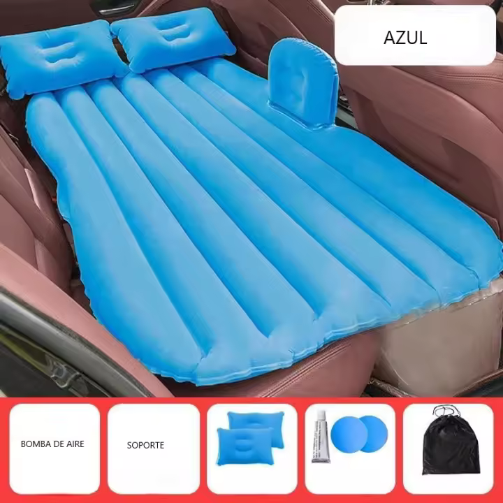 Colchón Inflable, colchón hichable de aire, coche colchón hichable, 2 Almohadas, bomba de air, Disponible en Negro, Beige, Gris y Azul, para camping, casa, automoviles, SUV, etc. - 1