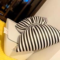 Cojín De Lumbar Rosa Con Rayas 25x18CM Para Sofá Oficina Fotografía Almohada De Espalda Decorativa Con Relleno De PE Espuma - details 4