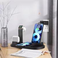 Cargador Inalámbrico 15W 4 En 1 Para iPhone 15 14 13 12 X Samsung Galaxy S22 S21 Apple Watch Airpods Estación De Carga Rápida Con Indicador De Carga Y Soporte Tipo C - details 11