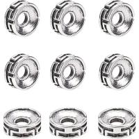 100pcs Bolas De Espaciador Tibetano Grabadas Redondas De Plata Antigua 7.5x3mm Metálicas Para Joyería - details 0