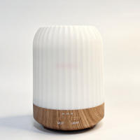 Household essential oil aromatherapy machine automatic sprayer bedroom aroma diffuser with night light humidifier, wood grain + colored lights - details 1