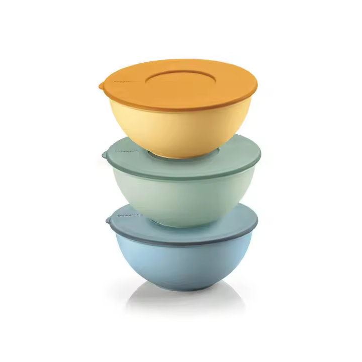 GUZZINI Set 3 Contenedores Herméticos con Tapa D 16 Cm Verde, Amarillo Azul - 1