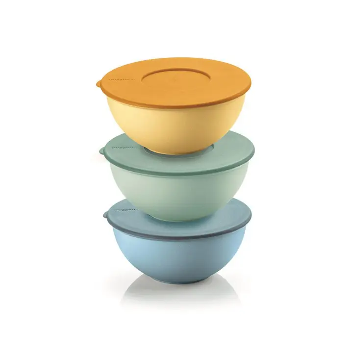 GUZZINI Set 3 Contenedores Herméticos con Tapa D 16 Cm Verde, Amarillo Azul - 1