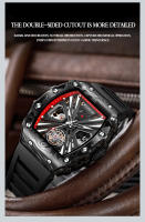 Reloj Mecánico Automático MUSANFIGO Para Hombres Con Luz Nocturna Y Resistencia Al Agua Silicona Skeleton Fashion Trend - details 10