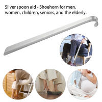 Conejo De Calcetines Extra Largo 52cm Acero Inoxidable Herramienta De Ayuda Para Calzar Zapatos Plata Metálica Deslizante Remover Lifter - details 5