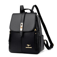 Mochilas de cuero de lujo para mujer y niña, morral informal, Mochila Vintage negra, mochilas escolares - details 10