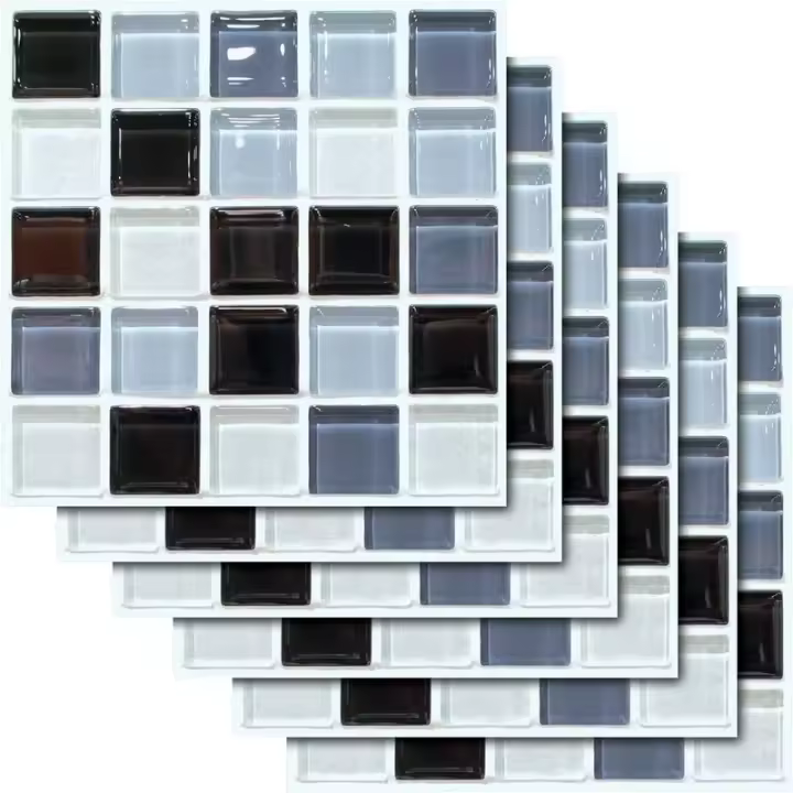 Etiqueta autoadhesiva para azulejos Adhesivo de mosaico 3D Azulejos de pared Etiqueta autoadhesiva impermeable para azulejos 20x20 cm Diseño decorativo de azulejos de cemento para pared para cocina y baño,Superma - 1