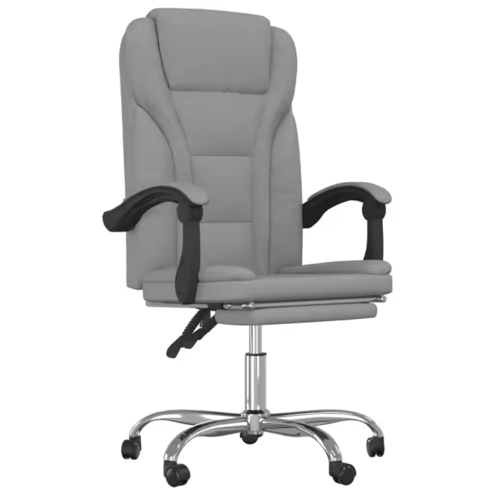 Silla de Oficina reclinable de Tela gris Claro - 1