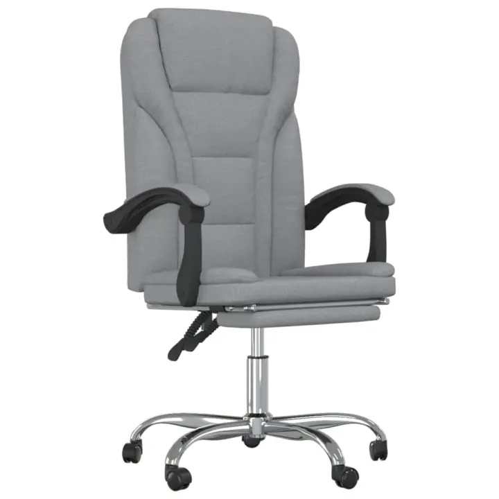 Silla de Oficina reclinable de Tela gris Claro - 1