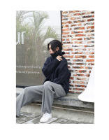 Pantalones De Mujer De Tejido Suave Para Otoño E Invierno Con Pierna Ancha Y Cintura Alta Estilo Casual Pantalones Rectos Y Justos - details 5