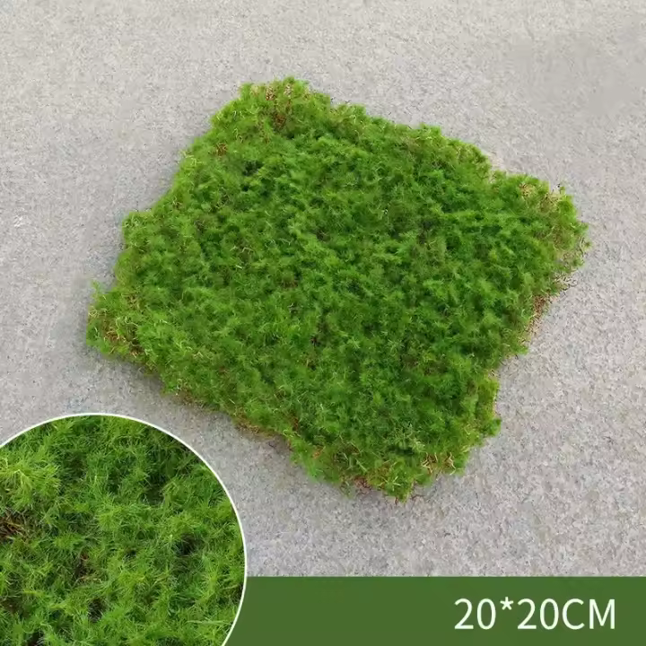 Carpetas De Moss Artificial De Hierba Verde Para Decoración De Jardín Interior Y Exterior Tapete De Piedra Falsa Para Paisajismo DIY Y Terrarios - 1