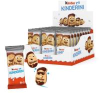 FERRERO Kinder Kinderini NACIONAL Deliciosas piezas de chocolate con relleno de leche, ideal para niños y amantes del chocolate caja 24U RICO RICO - details 0