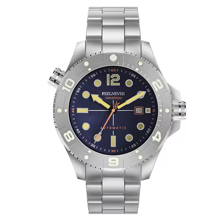 Reloj De Pulsera Mecánico Para Hombre FeelNever Sport De Natación Profesional Cristal De Zafiro Acero Inoxidable Resistente Al Agua 50Bar Con Fecha - 1