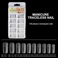100pcs/Box Uñas Postizas De Acrílico Transparentes Y Sin Salientes Con Forma De Agua Para Extensión De Manicura Herramientas De Uñas T-tipo - details 2