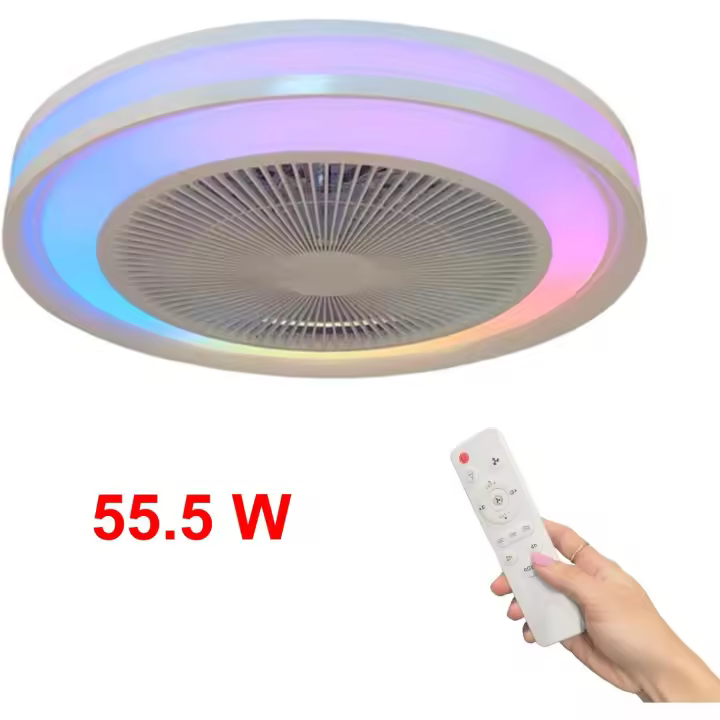 Ventilador de Techo Moderno 66W con 4 Aspas Retráctiles, Luz LED 36W, Motor DC 30W, 6 Velocidades, 3CCT, Control Remoto Ostark-LEDUNI - 1