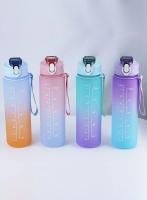 Botella Deportiva De 750ml Color Cambiante Y Neblinosa Arcoíris Con Tapa De Taza Y Tiras De Agua Para Adultos Material Plástico Resistente Al Calor - details 6
