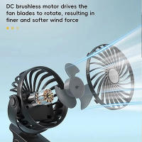 Ventilador Portátil Recargable Con Luz De Noche Y Clip Rotativo De 720° Pequeño Híbrido Para Camping Al Aire Libre Y Uso Doméstico - details 2