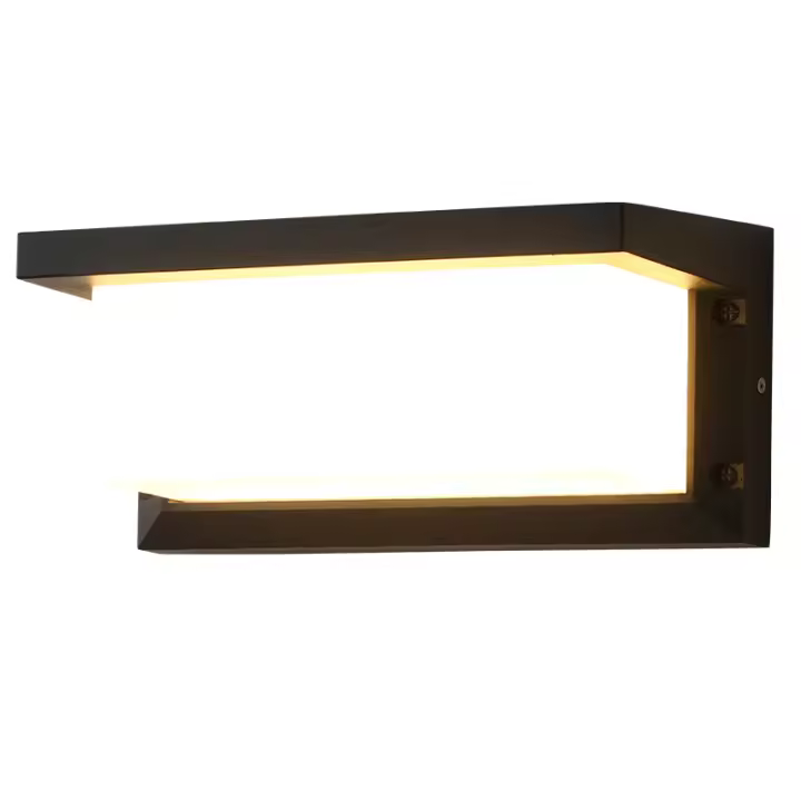 Aplique de pared exterior Aluminio Impermeable Jardín Villa Entrada A prueba de humedad Escalera Pasillo Luz-18W, 260*125*125mm, 3000K, 220V, Negro, 1pc - 1
