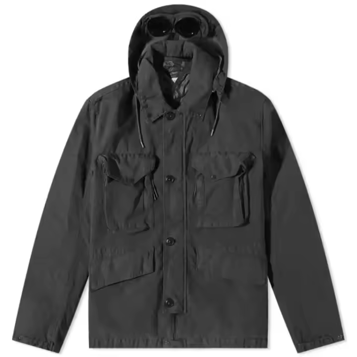 C.P. Company 50 FILI RUBBER Goggle Jacket Black - 1