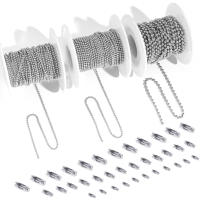 Cadena De Bolas De Acero Inoxidable De 5 Metros Con 40 Conectores Y Hebeleros Para Collares DIY Herramientas De Manualidades - details 0