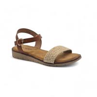 Calzados soraia, Sandalias Casual para Mujer - Correa Marrón con Detalle Trenzado Beige y Suela Plana - details 8