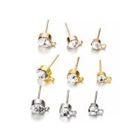 50Pcs Postes De Aretes Con Piedras Preciosas De 4 5 6 Mm Para DIY Componentes De Aretes Accesorios De Metal Para Joyería - details 3