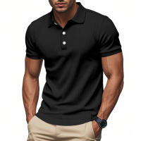 Polo de manga corta con solapa elástica de seda helada de secado rápido para hombre de verano americano - details 8