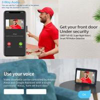 Timbre Video Inteligente TUYA 1080P con Pantalla Táctil 10 Pulgadas 7 Colores, WiFi Inalámbrico, APP Control, Kit Intercomunicador para Hogar - Compatible con Sistema de Acceso RFID (Control Puerta Seguridad) - details 2