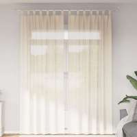 vidaXL Cortinas de gasa con trabillas 2 uds. en color Crema/Verde manzana/Negro y más | protección solar decorativa para ventanas hogar oficina dormitorio fácil de instalar - details 0
