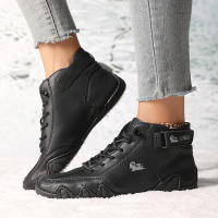 Botas De Invierno Para Mujer Impermeables Cómodas Y Calientes Con Peluche De Lana Microfibra De Cuero Botas Cortas Casuales - details 10