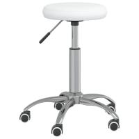 vidaXL Silla de oficina giratoria de cuero sintético blanco - details 1
