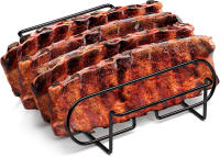 LMETJMA Racks Para Costillas De Barbacoa En Acero Templado Con Capa No Adhiere Herramienta De Asado Para Púa De Gas JT25t - details 0