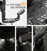 Sillón Clásico De Barbero LBH  Hidráulico Estilo Retro Vintage Con Reposapies Integrado Modelo Mae Black - Color Negro 2025 - details 3