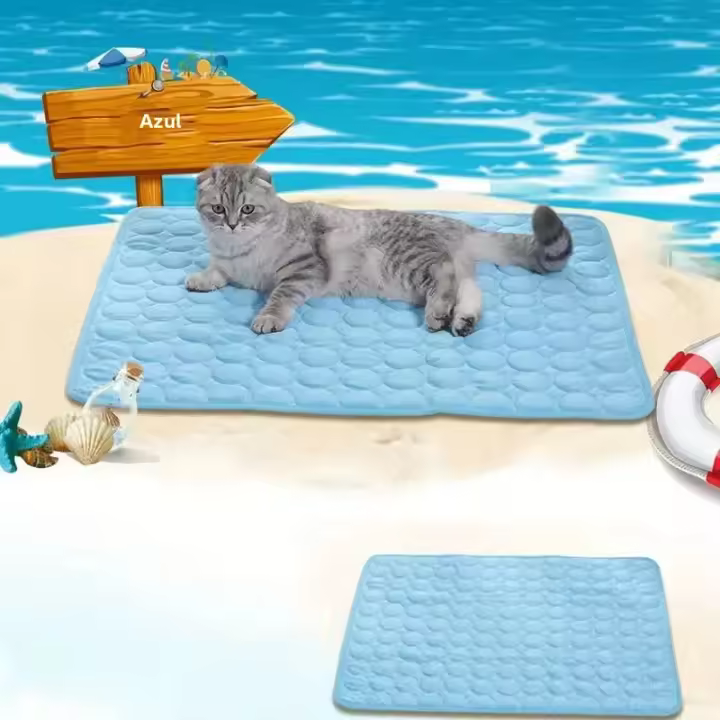 Alfombra De Enfriamiento Para Perros Y Gatos Alfombra De Sueño Transpirable Y Lavable De Seda Hielo Para El Verano - 1