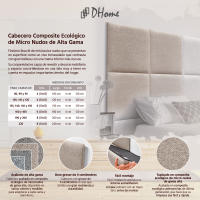 DHOME Cabecero Tapizado Compuesto de Paneles Autoadhesivos Intercambiables de Tela Acualine Cama Lujo Dormitorio Acolchado - details 1