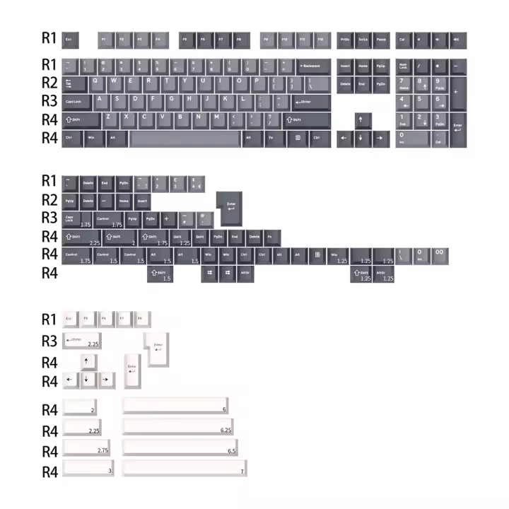 GJ Apollo Set De Teclas PBT Doubleshot Perfil Cherry Para Teclado Mecánico Láser Hirigana Criullico Hangual Inglés Alice Compatible Con Teclados Mecánicos - 1