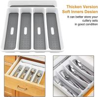 Bandelas para cuadernos, 5 compartimientos, divisores para cuchillos y tenedores de cocina, de almacenamiento de Caddy cubiletes, bandeja compacta de plástico para utensilios sin BPA - details 4
