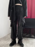 Pantalones Rectos Y Sueltos Para Mujer Estilo Retro Harajuku Con Estampado De Dragón Alta Cintura Goth Emo Alt Dark Grunge Talla S M L Color Negro - details 4
