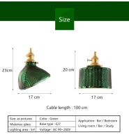 Lámpara Colgante Minimalista Japonesa De Vidrio Creativa Y Personalizada LED Verde En Bronce Para Iluminación De Habitaciones Y Salones - details 10